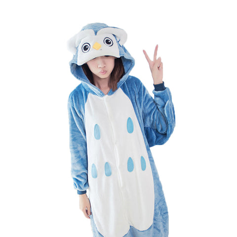 Unisex Flannel Owl Animal Sleepsuit