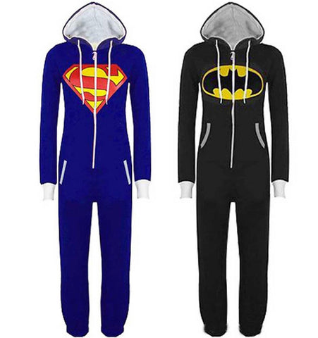 Unisex-adult Superman Batman Onesie Pajamas