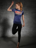 2018 New Batman and Superman Avengers Captain America Tights Women Fitness Sweat Short Sleeve T-Shirt