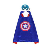 Party Superheros Cape and Mask for Kids, Reversible Satin Capes Dress up Costumes, 4 Sets