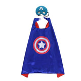 Party Superheros Cape and Mask for Kids, Double-Sides Satin Capes Dress up Costumes, 5 Sets