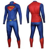 Superman Cycling Long Sleeve Jersey+Pants Man of Steel Bicycle Set Suit Sz S-3XL