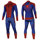 New Spiderman Cycling Long Sleeve Jersey+Pants Man of Steel Bicycle Set Suit Sz S-3XL
