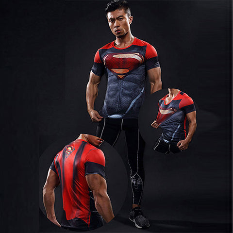 Men's Red Superman Compression T-shirt