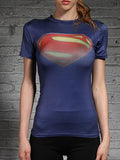 2018 New Batman and Superman Avengers Captain America Tights Women Fitness Sweat Short Sleeve T-Shirt