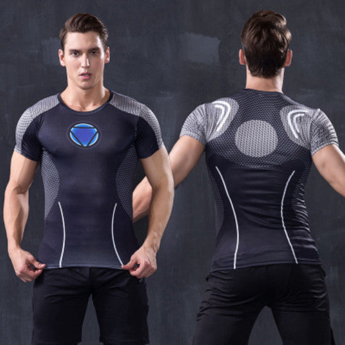 Men's Black Iron Man Compression T-shirt