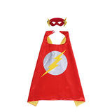 Party Superheros Cape and Mask for Kids, Reversible Satin Capes Dress up Costumes, 5 Sets