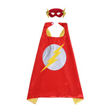 Party Superheros Cape and Mask for Kids, Double-Sides Satin Capes Dress up Costumes, 5 Sets