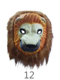 ZooBoo Kids Adults Halloween Plush Horror Animal Mask - Lion Tiger Wolf Gorilla Monkey Leopard Mask Halloween Costume Party Cosplay Props