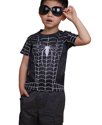 Kids Black Spider Man T-shirt