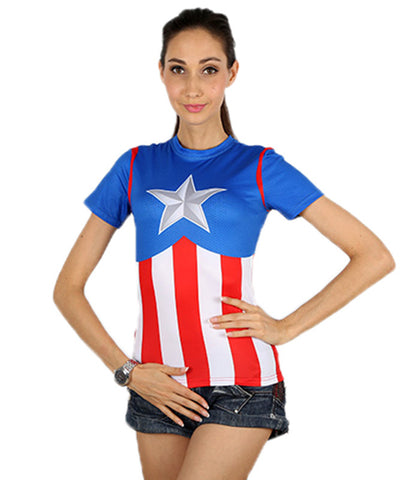 Women Captain America Compression T-shirt