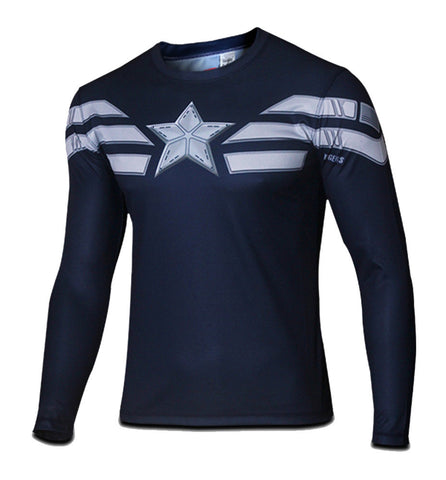 Men's Winter Soldier Captain America Long T-shirt